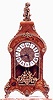 AN ITALIAN CLOCK having an inlaid fruitwood case,