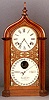 ITHACA CALENDAR SHELF CLOCK, "Steeple", 8 day time, strike and alarm