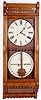 DOUBLE-DIAL CALENDAR WALL CLOCK, Ithaca Calendar Clock Co., c.1880,