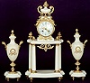 THREE PIECE FRENCH CLOCK SET, Louis XV style,