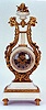 A FRENCH GILT BRONZE AND MARBLE LYRE CLOCK, late 19th century.