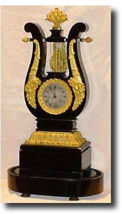 French Lyre shaped mantel clock, c1860 — Antique Clocks Price Guide