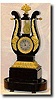 French Lyre shaped mantel clock, c1860