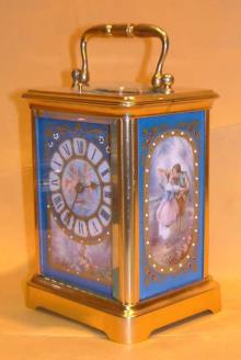 A fine porcelain panel clock with hour repeat - circa 1880 — Antique Clocks Price Guide