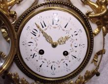 White marble and ormolu lyre clock — Antique Clocks Price Guide