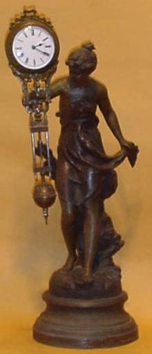 Mystery clock by Junghans in a rare pattern with a French cast case. — Antique Clocks Price Guide
