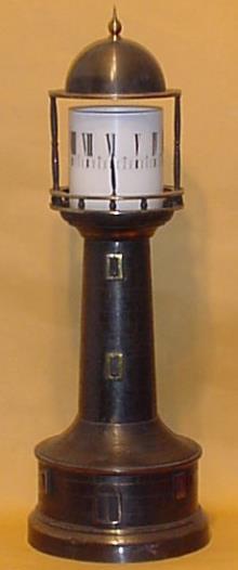 Nightlight clock in the form of a lighthouse in which the glass shade — Antique Clocks Price Guide