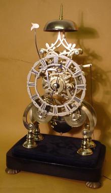 Striking skeleton clock - double fusee - — Antique Clocks Price Guide