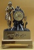 Rare 3 fountain bronze and ormolu clock depicting Diana resting at a fountain,