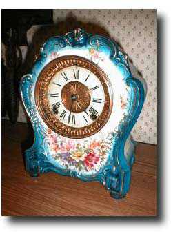 Ansonia and Royal Bonn "La Hay" Mantel Clock, c.1895 — Antique Clocks Price Guide