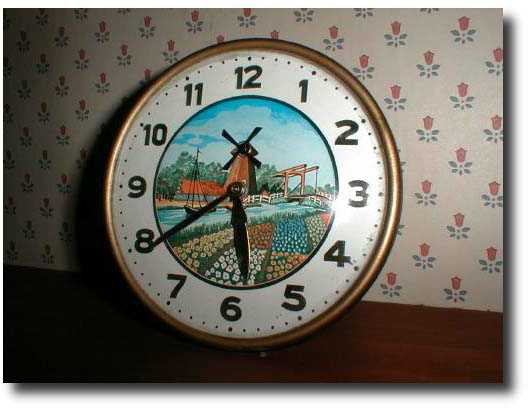 "Dutch" scene desk clock c. 1935 — Antique Clocks Price Guide