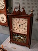 Chauncey Ives 30 hour pillar and scroll wood works mantle clock.