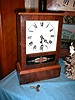 Flat top 'cottage clock' with reverse-painted lower door glass