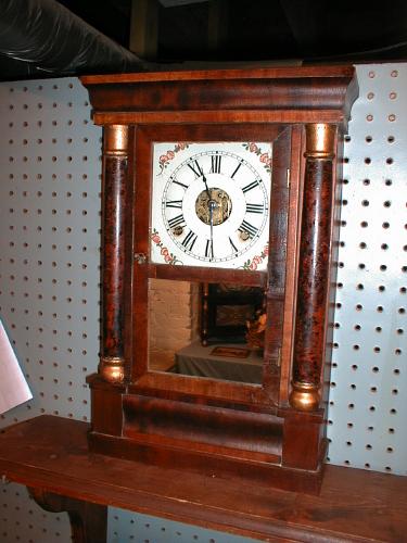 Eight-day miniature cornice and column clock. — Antique Clocks Price Guide