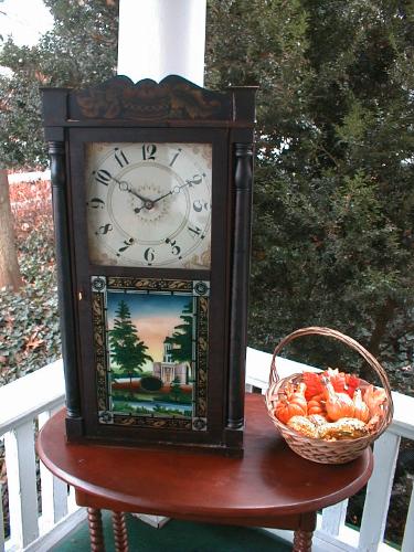 EIGHT-DAY WOOD WORKS MOVEMENT WITH 'MIRROR-IMAGE' DESIGN. — Antique Clocks Price Guide