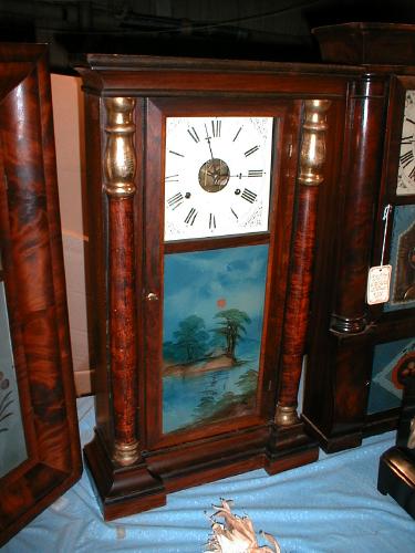 Soloman Spring mantle clock with modified Birge and Peck 8-day movement with modified 24 hour count wheel. — Antique Clocks Price Guide