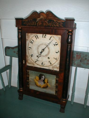 30 hour mantle clock by SS Higby of New Hartford, Connecticut with 30 hour wood works. — Antique Clocks Price Guide
