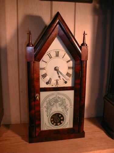 30-hour steeple clock with oiriginal brass springs. — Antique Clocks Price Guide