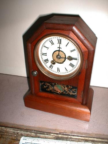 Miniature 30-hour shelf or mantle clock, known as a COTTAGE CLOCK. — Antique Clocks Price Guide