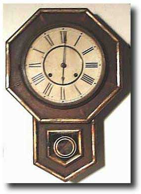Waterbury Drop Trunck Schoolhouse Clock, c. 1885 — Antique Clocks Price Guide