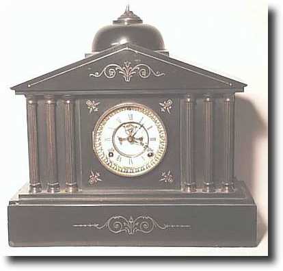 Ansonia Black marble Mantel Clock, c. 1881 — Antique Clocks Price Guide