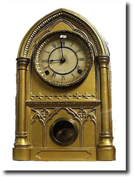 American Gothic Iron Front Shelf Clock — Antique Clocks Price Guide