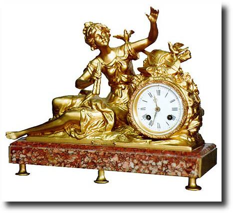 French Gilt Figural Clock — Antique Clocks Price Guide