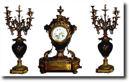 Cobalt Blue Garniture Set — Antique Clocks Price Guide