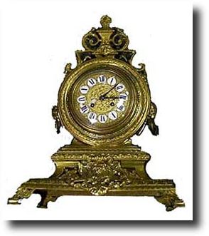 French Brass Mantle Clock — Antique Clocks Price Guide