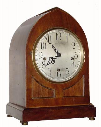 C.1910 Winterhalder and Hofmeier (movement marked with die stamp spelling out full name), 8-day Westminster chime mantel clock, produced for J. E. Caldwell, Philada, whose name appears on the dial. — Antique Clocks Price Guide
