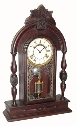 C.1880, F. Kroeber, ÓTopekaÒ, 8-day time and strike, walnut shelf clock. — Antique Clocks Price Guide