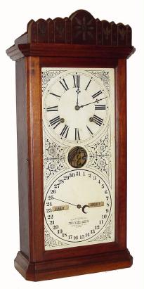 C.1878, Ithaca Calendar Clock Co, "GRANGER" model., 8-day time and strike with perpetual calendar. — Antique Clocks Price Guide