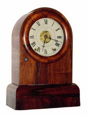 C.1870 Seth Thomas Clock Co., ÓTudor No. 3Ò, 8-day time/strike/alarm rosewood mantel clock. — Antique Clocks Price Guide
