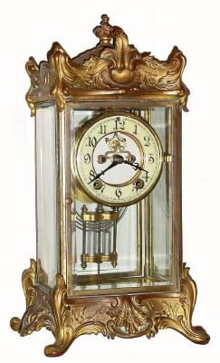 C.1915 New Haven Clock Co., ÒThoreauÓ, 8-day time/strike crystal regulator. — Antique Clocks Price Guide