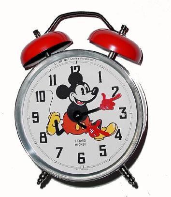 C.1977, French, Licensed Mickey Mouse clock, with the title ÒBayard MickeyÓ, (the one to follow). — Antique Clocks Price Guide