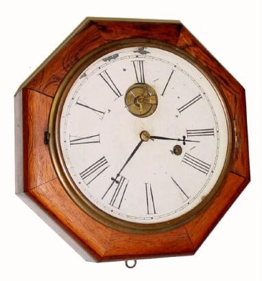 C.1855, E.N. Welch (at the old J. C. Brown Establishment) rosewood gallery clock with 7 inch dial. — Antique Clocks Price Guide