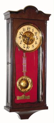 Mixed lot, running OK, C.1860, German key lock case and key, now with a C.1910 spring movement with embossed dial center and pendulum. — Antique Clocks Price Guide