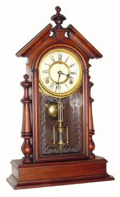 C.1875 F. Kroeber, ÓWabashÒ, 8-day time/strike mantel clock. — Antique Clocks Price Guide