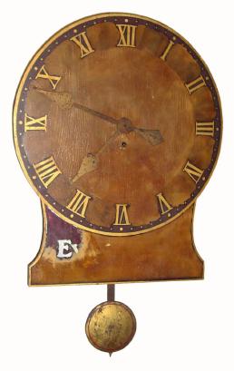 C.1925, Eveready Razor Ad timepiece, now less ad, and with faded pendulum. — Antique Clocks Price Guide