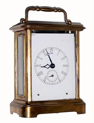 C.1900, Ansonia, 1-Day Musical Alarm, in a stamped brass case. — Antique Clocks Price Guide