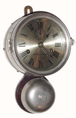 C.1910 Seth Thomas Clock Co., 30-hour lever movement time/strike ShipÕs bell clock (outside bell). — Antique Clocks Price Guide