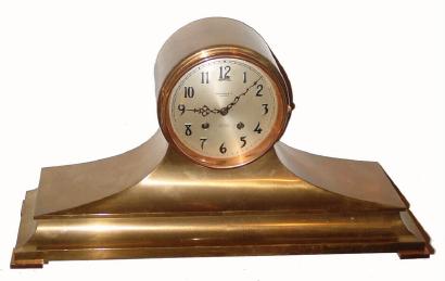C.1915 Chelsea Clock Co., ÓTambour No. 4Ò, shipÕs bell 8-day bronze cased mantel clock. — Antique Clocks Price Guide