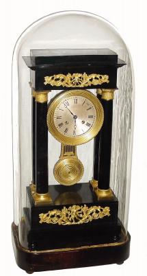 C.1875, Auguste Bruel, Paris, 8-day time/strike 4-column empire mantel clock in very good condition, with dome. — Antique Clocks Price Guide