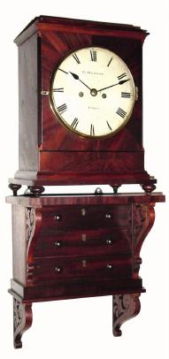 C.1825, English, Quarter Striking, 2-fusee mahogany bracket clock with bracket. — Antique Clocks Price Guide