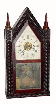 C.1850, J. C. Brown, Bristol, Conn, Triple Fusee Ripple Steeple. — Antique Clocks Price Guide