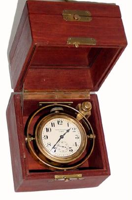 C.1940, Waltham Clock Co., Mass, ÓDECK WATCHÒ in 3-piece case with gimbals. — Antique Clocks Price Guide