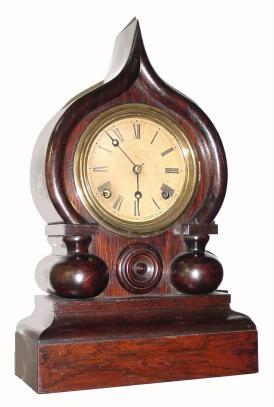 C.1870, E. Ingraham, ÒOriental Óshelf clock in rosewood, 8-day time and strike. — Antique Clocks Price Guide