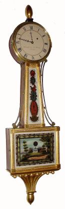 C.1830, A Likely Samuel Whiting (Concord, Mass) Banjo clock, with restorations. — Antique Clocks Price Guide