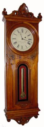 C.1874, E. Howard and Co., ÓRegulator No. 41Ò, in black walnut, 8-day weight driven wall clock. — Antique Clocks Price Guide