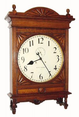 C.1909, Seth Thomas Clock CoÒ., Ó18 Inch LobbyÒ, 15-day wall timepiece in oak. — Antique Clocks Price Guide